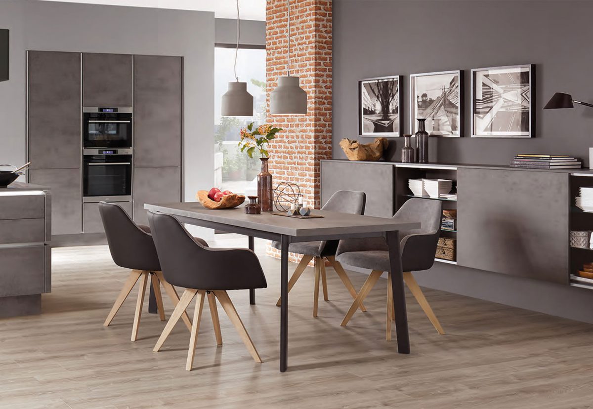Nobilia German kitchen with contemporary dining area